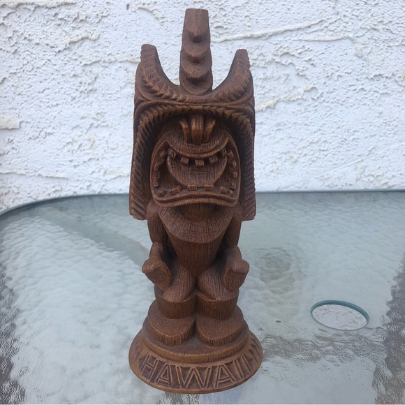 Vintage COCO JOE'S Carved Hawaiian Hapa Wood "Winner Tiki" Totem Statue Figure - Picture 1 of 9